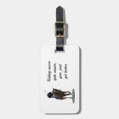 Galloping Thoroughbred Horse and Rider Bagagelabel (Voorkant verticaal)