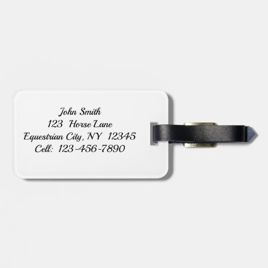 Galloping Thoroughbred Horse and Rider Bagagelabel (Achterkant horizontaal)