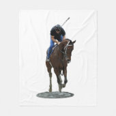 Galloping Thoroughbred Horse and Rider Blanket Fleece Deken (Voorkant)