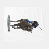 Galloping Thoroughbred Horse and Rider Blanket Fleece Deken (Voorkant (Horizontaal))