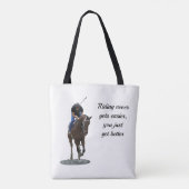 Galloping Thoroughbred Horse and Rider Canvas tas (Achterkant)