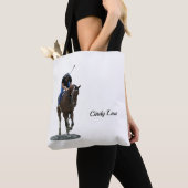 Galloping Thoroughbred Horse and Rider Canvas tas (Dichtbij)