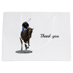 Galloping Thoroughbred Horse and Rider Gift Bag Groot Cadeauzakje
