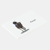 Galloping Thoroughbred Horse and Rider Guest Book Gastenboek (Hoek)