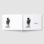 Galloping Thoroughbred Horse and Rider Guest Book Gastenboek (Volledig)