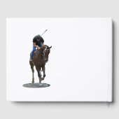 Galloping Thoroughbred Horse and Rider Guest Book Gastenboek (Achterkant)