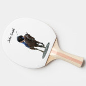 Galloping Thoroughbred Horse and Rider Paddle Tafeltennisbatje (Zijkant)