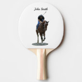 Galloping Thoroughbred Horse and Rider Paddle Tafeltennisbatje (Voorkant)