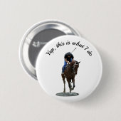 Galloping Thoroughbred Horse and Rider Pin Button (Voorkant /achterkant)