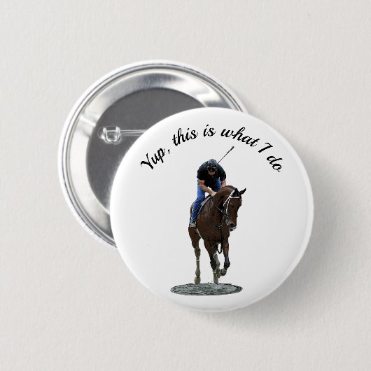 Galloping Thoroughbred Horse and Rider Pin Button (Voorkant /achterkant)