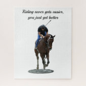Galloping Thoroughbred Horse and Rider Puzzle Legpuzzel (Verticaal)