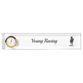 Galloping Thoroughbred Horse Desk Naambordje (Voorkant)