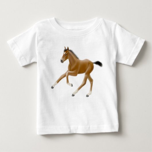 Galloping Thoroughbred Horse Foal Baby Shirt (Voorkant)