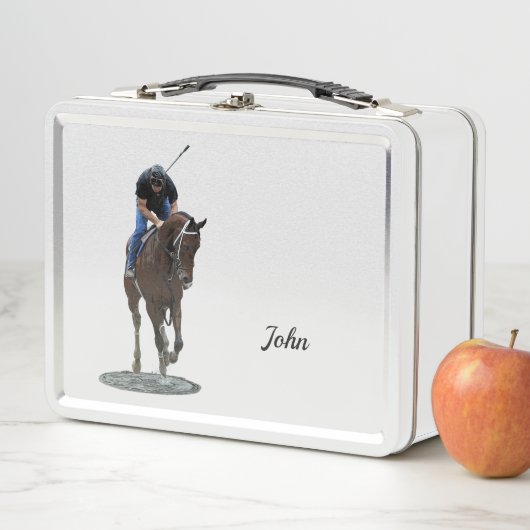 Galloping Thoroughbred Horse Metal Lunchbox (In situ)