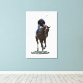 Galloping Thoroughbred Horse Stretch Canvas Print (Insitu (Houten vloer))