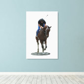 Galloping Thoroughbred Horse Stretch Canvas Print (Insitu (Houten vloer))