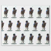 Galloping Thoroughbred Horse Wrapping Paper Cadeaupapier (Vlak)
