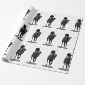 Galloping Thoroughbred Horse Wrapping Paper Cadeaupapier (Uitgerold)