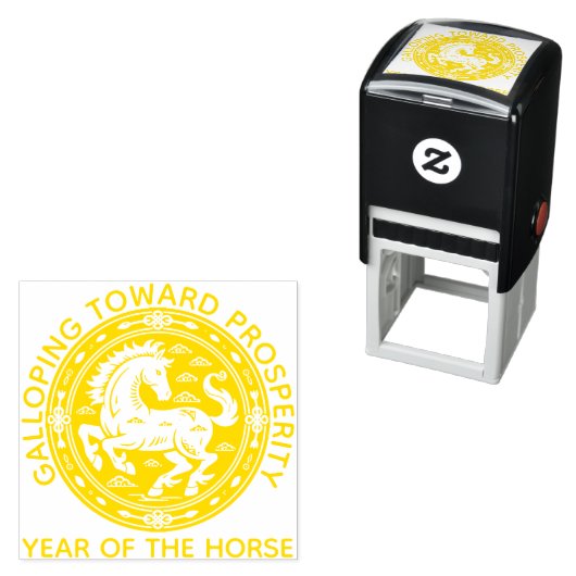 Galloping Toward Prosperity Lunar New Year Seal Zelfinktende Stempel (In situ)