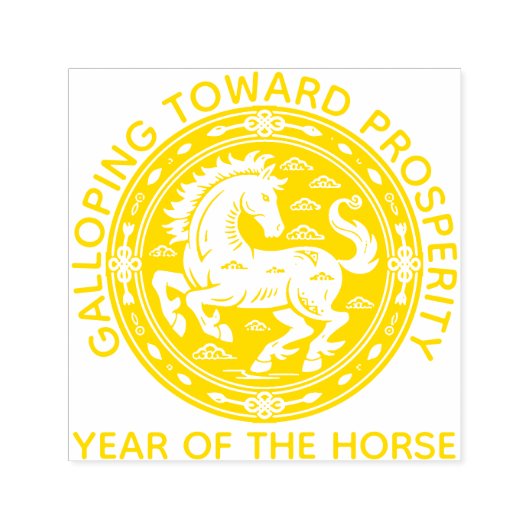 Galloping Toward Prosperity Lunar New Year Seal Zelfinktende Stempel (Design)