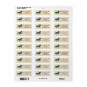 Galloping Turquoise Horse Label (Full Sheet)
