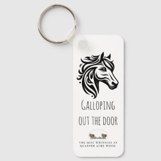 Galloping uit de deur rechthoek Sleutelhanger