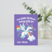 Galloping Unicorn Cupid’s Love Magic  Briefkaart (Staand voorkant)