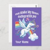 Galloping Unicorn Cupid’s Love Magic  Briefkaart (Voorkant / Achterkant)
