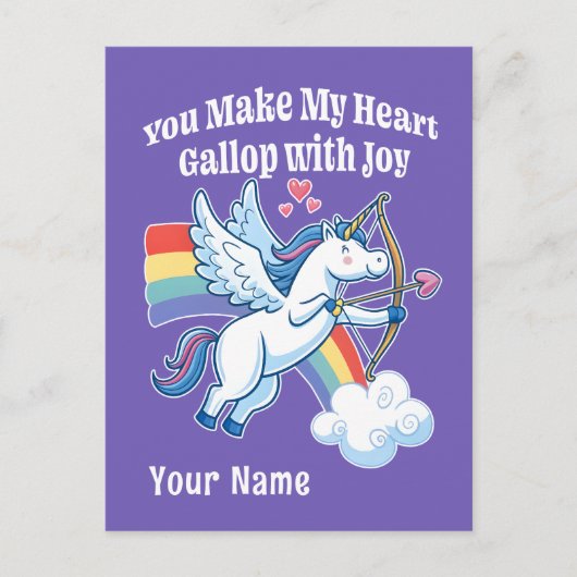 Galloping Unicorn Cupid’s Love Magic  Briefkaart (Voorkant)