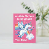 Galloping Unicorn Cupid’s Love Magic  Briefkaart (Staand voorkant)