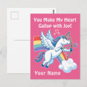 Galloping Unicorn Cupid’s Love Magic  Briefkaart (Voorkant / Achterkant)