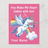 Galloping Unicorn Cupid’s Love Magic  Briefkaart (Voorkant)