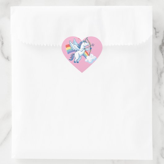 Galloping Unicorn Cupid’s Love Magic  Hart Sticker (Tas)