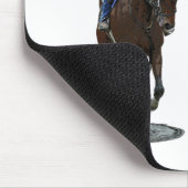 Galloping volbloed paard en ruiter Muismat (Hoek)