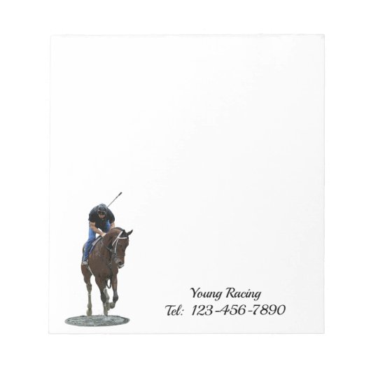 Galloping volbloed paard en ruiter Notitieblok (Voorkant)