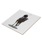 Galloping Volbloed Paard Keramische Tegel Tegeltje (Zijkant)
