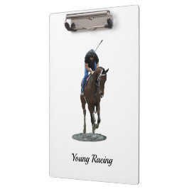 Galloping volbloed paard klembord met offerte
