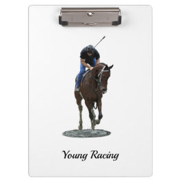 Galloping volbloed paard klembord met offerte