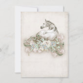 Galloping White Horse Birthday Party Invitation Kaart (Achterkant)