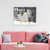 Galloping White Horse Canvas Afdruk (Insitu (Woonkamer))