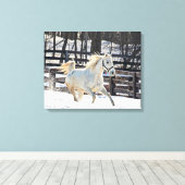 Galloping White Horse Canvas Afdruk (Insitu (Houten vloer))