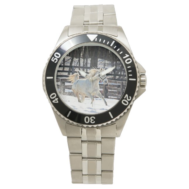 Galloping White Horse Horloge (Voorkant)