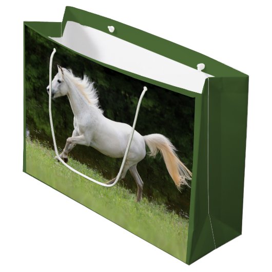 Galloping White Horse Large Cadeautasje (Voorkant Gekanteld)
