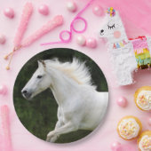 Galloping White Horse Papieren Bordje (Feest)