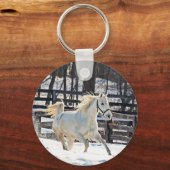 Galloping White Horse Sleutelhanger (Voorkant)