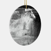 Galloping White Water Horse Keramisch Ornament (Rechts)