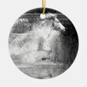 Galloping White Water Horse Keramisch Ornament (Voorkant)