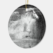 Galloping White Water Horse Keramisch Ornament (Links)