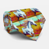 Galloping witte paard stropdas (Opgerold)