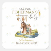 Gallops en Gills Fisherman Derby Baby shower Vierkante Sticker (Voorkant)